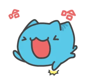 🖼 哈哈 gato, feliz, rindo, fofo, desenho animado, emoji whatsapp sticker