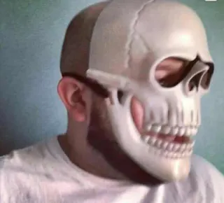 ☠️ máscara de caveira, homem, rosto, esqueleto, máscara, fantasia telegram sticker