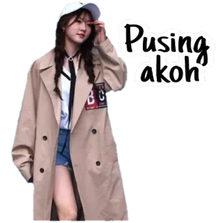 😩 Pusing akoh Frau, Mantel, Casual, Indo, Ausdruck, Benommen, Schwindelig whatsapp sticker