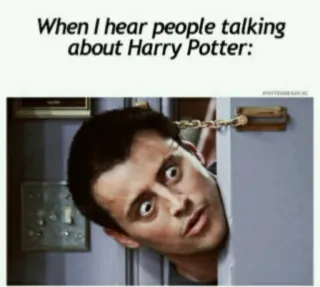 ❤ Harry Potter When I hear people talking about Harry Potter: harry potter, gracioso, meme, joey, friends telegram sticker