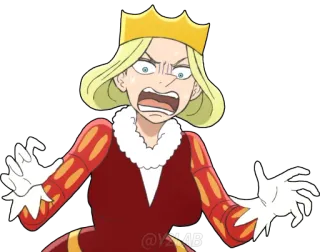 😱 reine, en colère, dessin animé, personnage, royauté, couronne, illustration telegram sticker