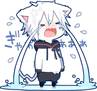 😭 ぎゃああ アニメ, 泣く, 猫, かわいい, マンガ, 可愛い whatsapp sticker