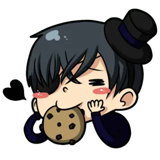 🍪 Anime, Keks, Essen, Cartoon, Süß, Chibi, Junge, Hut telegram sticker
