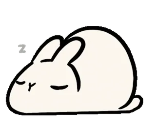 🐰 królik, zajączek, śpiący, słodki, zwierzę telegram sticker