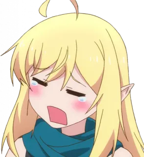 😢 anime, crying, elf, sad, cartoon telegram sticker