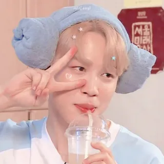 🌷 서울 미래 coreano, K-pop, Jimin, Ídolo, Cantante, Bebida whatsapp sticker