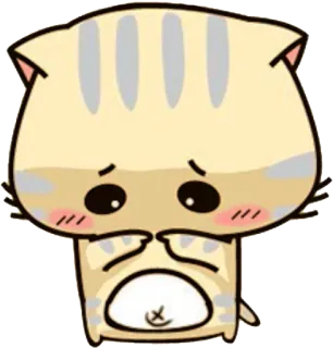 😢 кот, милый, стикер, грустный, мультфильм, животное telegram sticker