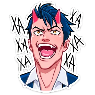 🤣 XA XA XA XA XA devil, evil, laughing, cartoon telegram sticker