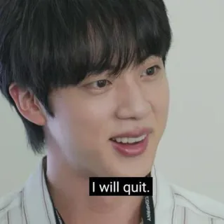 ☺ I will quit. 그만두다, 성명, 결정, 문구 telegram sticker