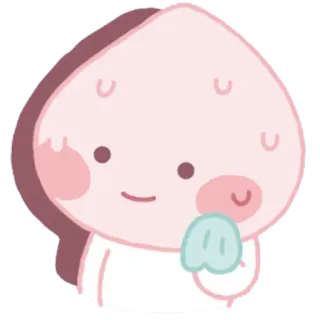 😓 만화, 귀여운, 카와이, 캐릭터, 복숭아 telegram sticker