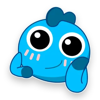😊 스티커, 귀여운, 파란색, 만화, 캐릭터, 귀여움 telegram sticker