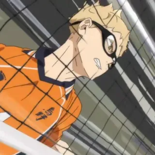 ✨ Kei Tsukishima Haikyuu!! anime, volleyball, sports, character, glasses telegram sticker