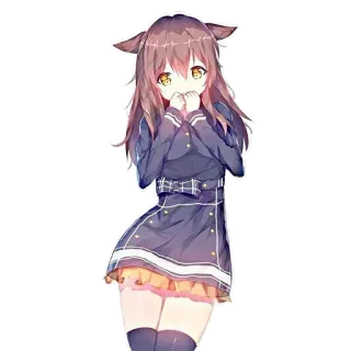 😊 anime, girl, cute, kawaii, cat ears, animal ears telegram sticker