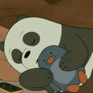 ✨ Panda We Bare Bears Dibujos animados, Panda, Pingüino, Dormir, Lindo telegram sticker