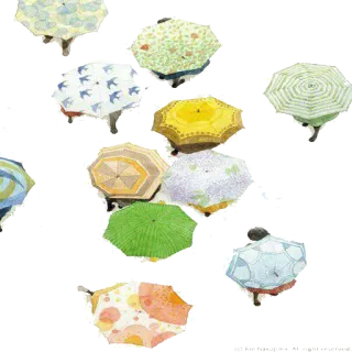 ☂ paraguas, lluvia, patrón, caminando, vista superior telegram sticker
