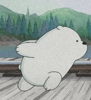 🏃‍♂ Ice Bear We Bare Bears Ice Bear, polar bear, cute, cartoon, We Bare Bears telegram sticker