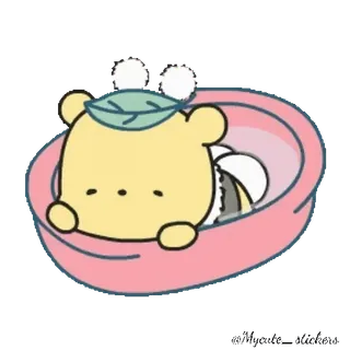 🍯 kawaii, słodki, miś, sen, zwierzę, kreskówka, śpiący, zwierzę domowe whatsapp sticker