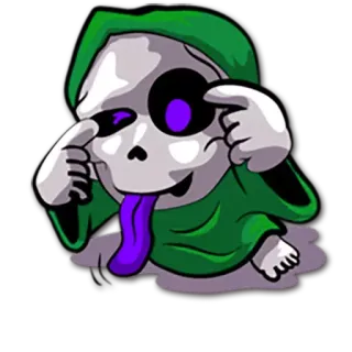 😜 만화, 해골, 저승사자, 죽음, 무서운, 귀여운, 웃긴 telegram sticker