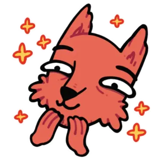 😍 fox, cartoon, animal, sticker, cute, sparkles telegram sticker