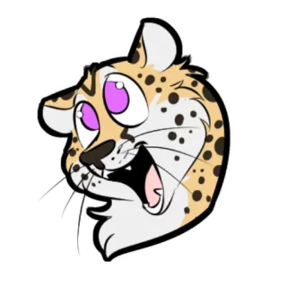 😺 leopardo, animal, gato, desenho animado, mamífero, rosto, adesivo telegram sticker