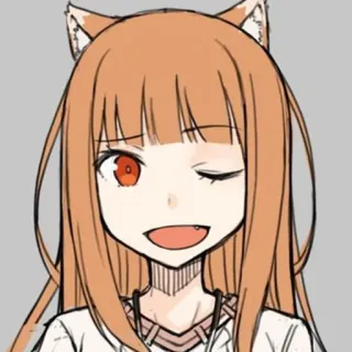 😉 Holo Spice and Wolf anime, girl, wolf, fox, Holo, Spice and Wolf, character telegram sticker