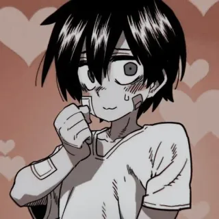 🖤 Anime, Junge, Herzen, Süß, Errötend whatsapp sticker