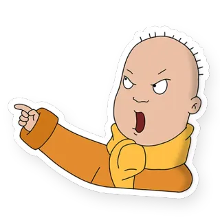 🤬 Cartone animato, Arrabbiato, Che indica, Personaggio, Adesivo telegram sticker