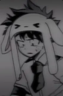🖤 Izuku Midoriya My Hero Academia Аниме, Манга, Зайчик, Милый, Деку telegram sticker