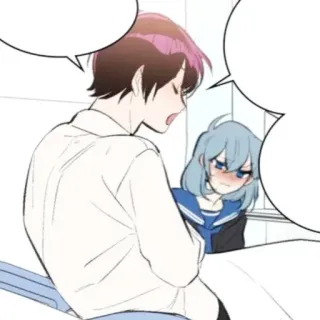 😴 动漫, 漫画, 情侣, 校服 telegram sticker