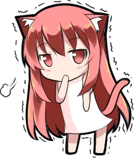 😌 Anime, Ragazza gatto, Kawaii, Chibi, Carino, Manga whatsapp sticker