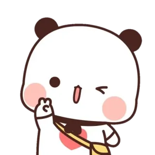 ☺️ Panda, Carino, Animale, Personaggio, Kawaii, Sticker, Occhiolino, Cuore con le dita telegram sticker