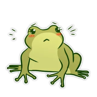 🥺 frog, cartoon, animal, amphibian, cute telegram sticker