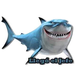 😎 Llegó el Jefe Requin, Dessin animé, Boss, Animal, Poisson whatsapp sticker