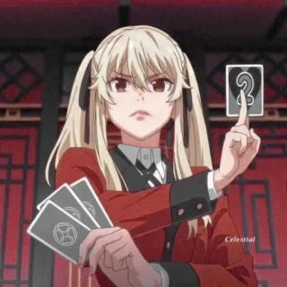 🍋 Mary Saotome Kakegurui Anime, Kakegurui, Mary Saotome, Cartas, Apuestas whatsapp sticker