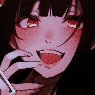 ✖️ anime, ragazza, manga, sorriso, occhi, pazzo telegram sticker