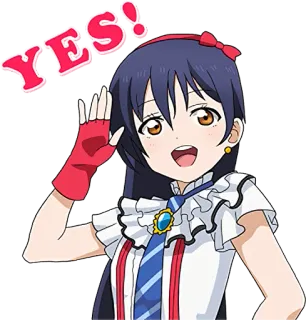 😆 YES! anime, dziewczyna, tak, akceptacja, szczęśliwy, święto telegram sticker