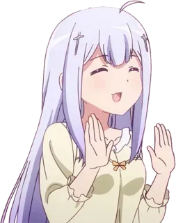 🤚 Gabriel White Tenma Gabriel DropOut anime, cute, girl, angel, Gabriel Dropout whatsapp sticker