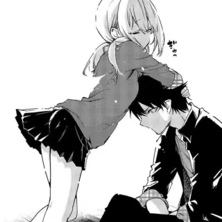 🖤 アニメ, 漫画, カップル, 恋愛, 学校 telegram sticker