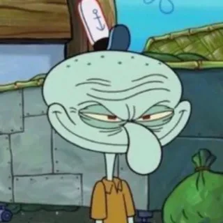 🧽 Squidward Tentacles SpongeBob SquarePants calamar, dessin animé, Bob l'éponge, suffisant, maléfique whatsapp sticker