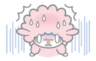 😦 ovelha, fofo, kawaii, rosa, assustado, preocupado telegram sticker