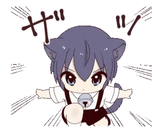 😏 ガー anime, cat, chibi, kitten telegram sticker