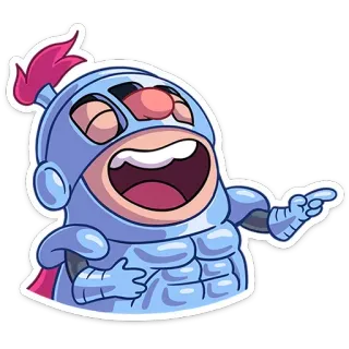😂 cavaliere, cartoni animati, armatura, ridere, indicare, medievale telegram sticker