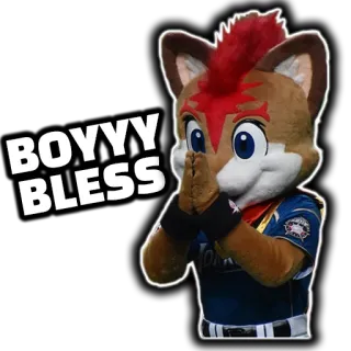 🙏 BOYYY BLESS mascot, animal, fox, bless, boyyy, kawaii, cute telegram sticker
