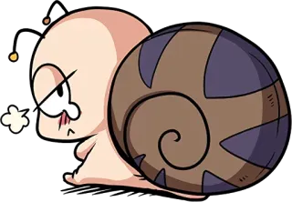🐌 siput, kartun, marah, kelelahan whatsapp sticker