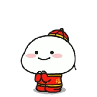 🍼 การ์ตูน, ตัวละคร, น่ารัก, คำทักทาย, สีแดง, ตรุษจีน telegram sticker