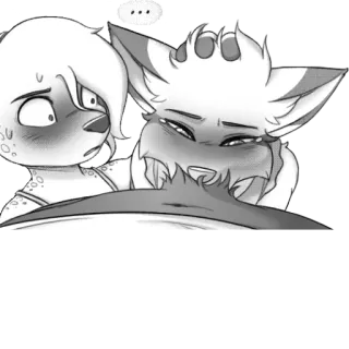 👄 ... furry, anthro, flustered, shy, blushing, cartoon, expression whatsapp sticker