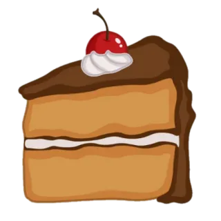 🍰 tarta, postre, chocolate, comida, dulce, rebanada, cereza telegram sticker