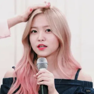 ✨ bila kpop, mujer, cantante, micrófono, linda telegram sticker