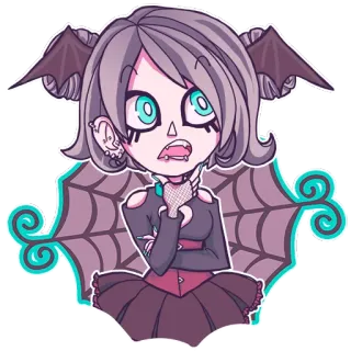 🤓 고스, 만화, 캐릭터, 할로윈, 거미, 박쥐, 귀여운 telegram sticker