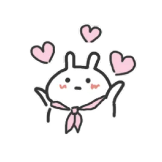😘 rabbit, bunny, hearts, cute, kawaii, sticker, cartoon telegram sticker